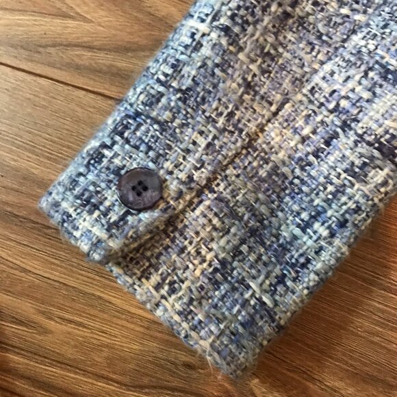 Jones New York Essentials Tweed Blazer Suit Jacket - Blue Size 6 Made in Canada - Picture 8 of 12